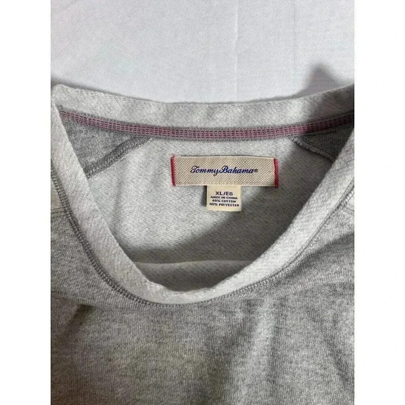 Tommy Bahama Sweater Top Womans XL Solid Gray Long Sleeve Crew Neck Pullover - Picture 3 of 7